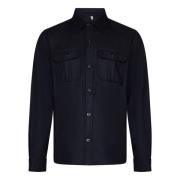 Blå Ullblanding Overshirt Aw24