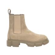 Lys Beige Nubuck Skinnstøvel