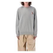 Grå Melange Puffin Broderi Sweatshirt