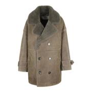 Varm Shearling Vinterfrakk