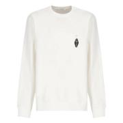 Hvit Crewneck Sweatshirt med Chateau Print