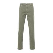 Grønn Stretch Bomull Straight Leg Jeans