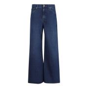 Blå Wide Leg High-Waisted Jeans