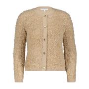 Beige Boucle Rund Hals Genser