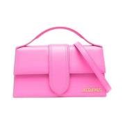 Fluorescerende Rosa Skinn Crossbody Veske