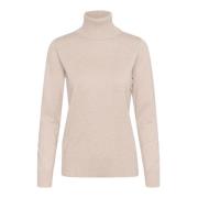 Grå Melange Rollneck Genser