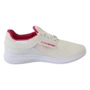 Hvite Polyester Runner Becky Sneakers