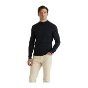 Blå Merino Mock Neck Sweater