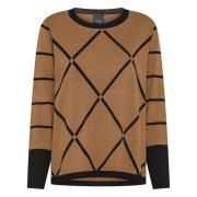 Nerine Sweater Beige Svart Kvinner