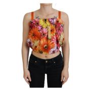 Blomster Eleganse Ermeløs Cropped Topp