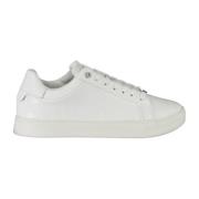 Hvit Polyester Sneaker med Logo