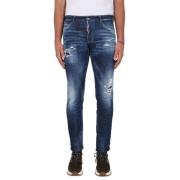 Slim Fit Jeans med knapp og glidelås