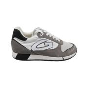 Suede Nylon Sneakers Taupe White