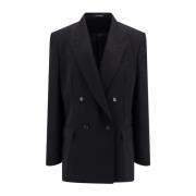 Svart Ull Oversized Blazer