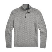 Kabelstrikket ull-kashmir genser Fawn Grey Heather