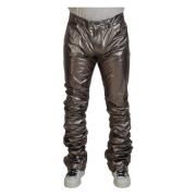 Metallic Silver Casual Pants