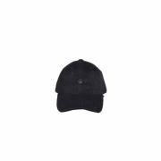 Svart Corduroy Baseball Cap med Logo Broderi