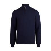 Marine Half Zip Teksturert Merinoullgenser