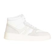 Hvite Skinn High Top Sneakers