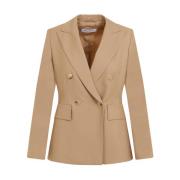 Beige Ull Blazer Elegante Stil