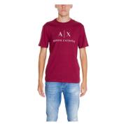 Trykk Rund Hals T-skjorte Bordeaux