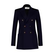 Navy Ull Dobbeltspent Blazer