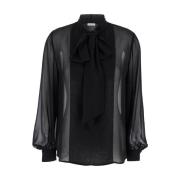 Sort Bluse Skjorte Elegant Stilig