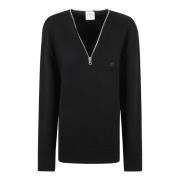 Svart ullstrikket sweatshirt Aw24