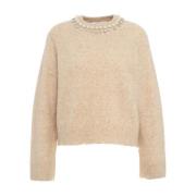 Beige Strikkeplagg Aw24 for Kvinner