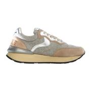 Beige Sneakers i Skinn/Nylon