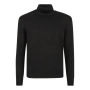 Sort genser med T Neck Pullover