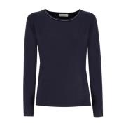 Lurex Crew Neck Strikket Skjorte