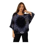 Navy Briar Silkeblanding Bluse