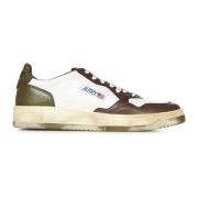 Hvite Skinn Sneakers Vintage Stil