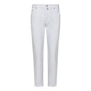 Hvite Slim Fit Jeans med Logo