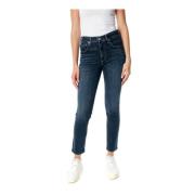 Midwaist Skinny Fit Jeans med Fade Effekter