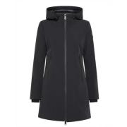 Svart Parka Jakke Nylon Jersey