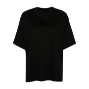 Svart Bomull Jersey Crew Neck T-skjorte