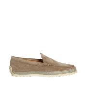 Beige Semsket Loafer Sko