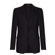 Pinstripe Ullblanding Blazer Jakke