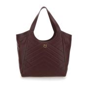 Brun Puslespill Skinn Tote Bag