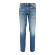 Slim Fit Denim Jeans Lav Midje