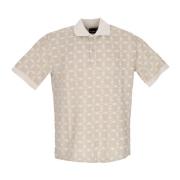 Monogram Jacquard Oversize Polo Skjorte Hvit