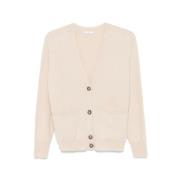 Beige Ull Kashmir V-hals Cardigan