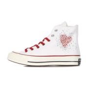 Canvas High-Top Sneaker med Hjerte Glitter