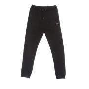 Svart Fleece Sweatpants Elastisk Midje