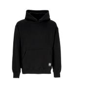 Svart Logo Label Hoodie