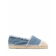 Denimblå Espadrilles med Frynser