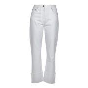 Hvit Denim Straight Leg Jeans