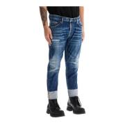 Ødelagte Sailor Jeans med Anklerull